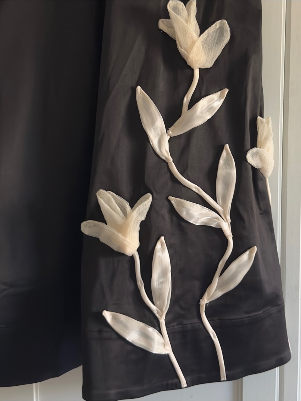 Staud Mini Ilana Dress with Floral Appliqué Size Small - Picture 4 of 8